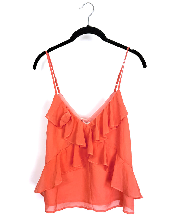 Orange Ruffle Tank Top - Size 0/2