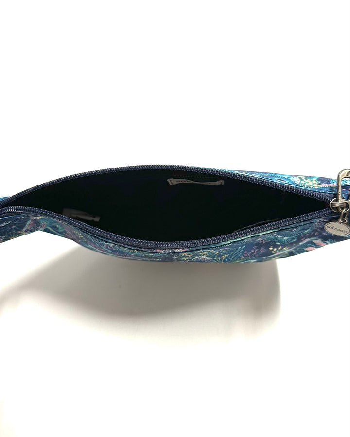 Teal Water Motif Crossbody Sling Bag