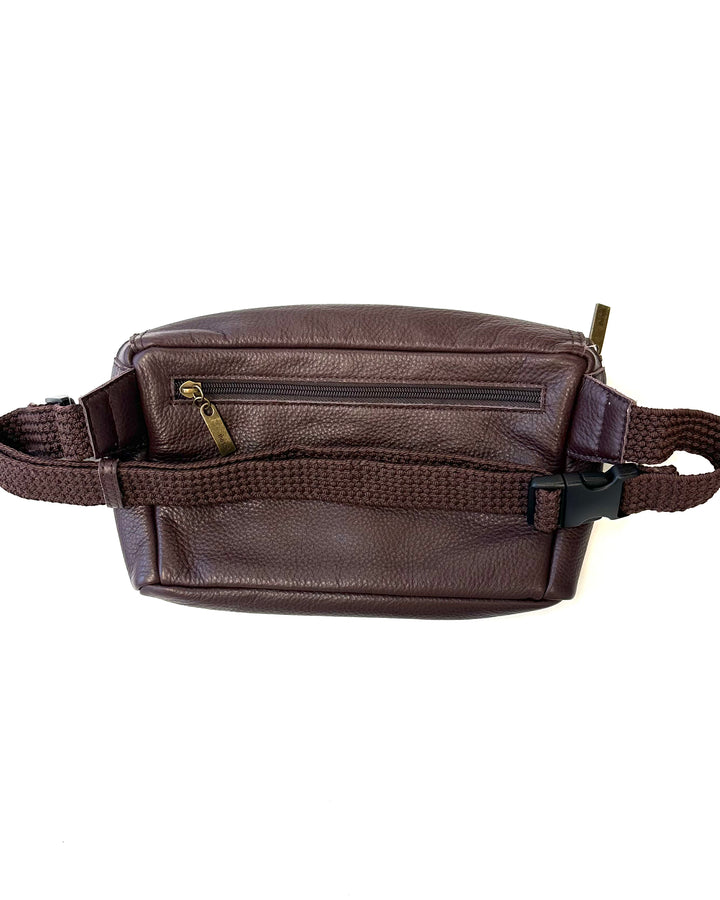 Large Brown Leather Belt Bag