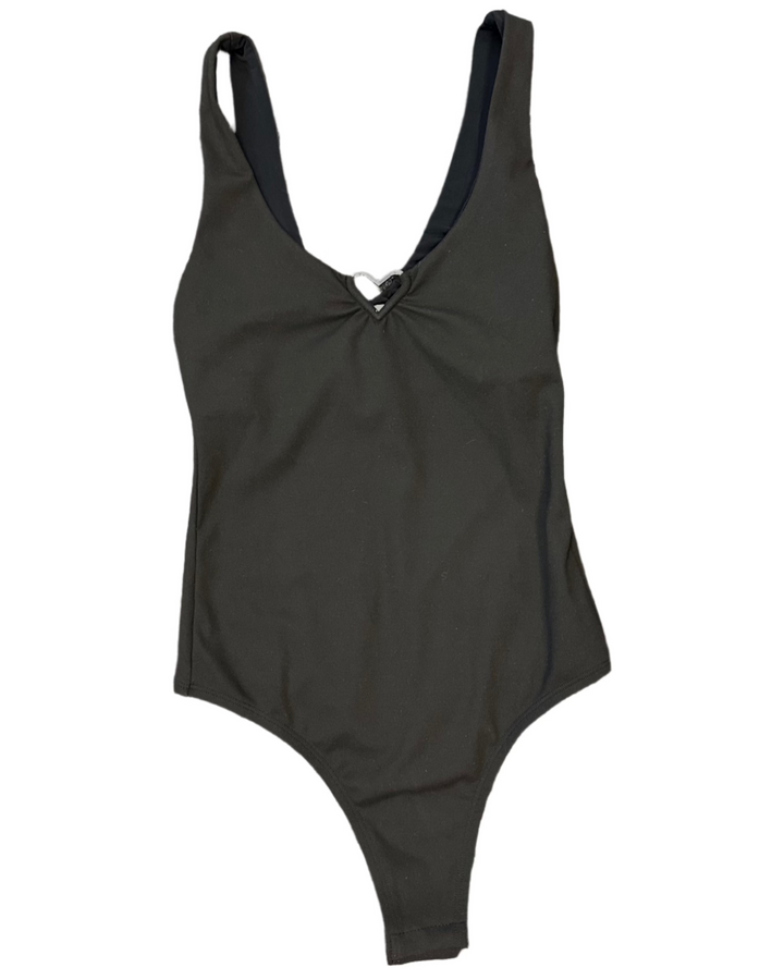 Silver Heart Ring Black Bodysuit - Size 000 - 8