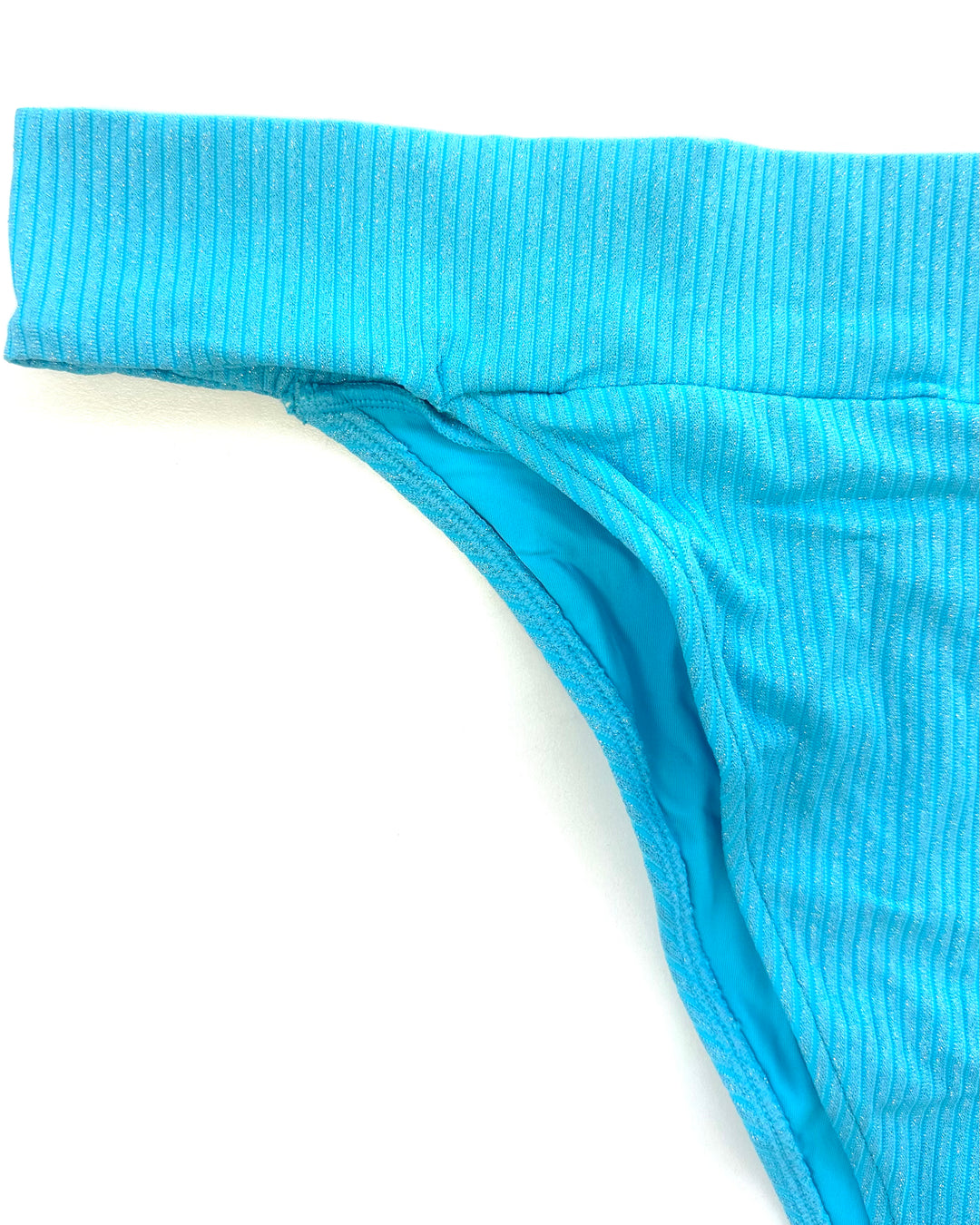 Metallic Blue Cheeky Bikini Bottom -  Extra Extra Large