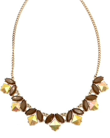 Gold and Citrine Gemstone Necklace
