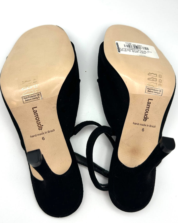 Black Suede Sandal Heels - Size 6 and 10