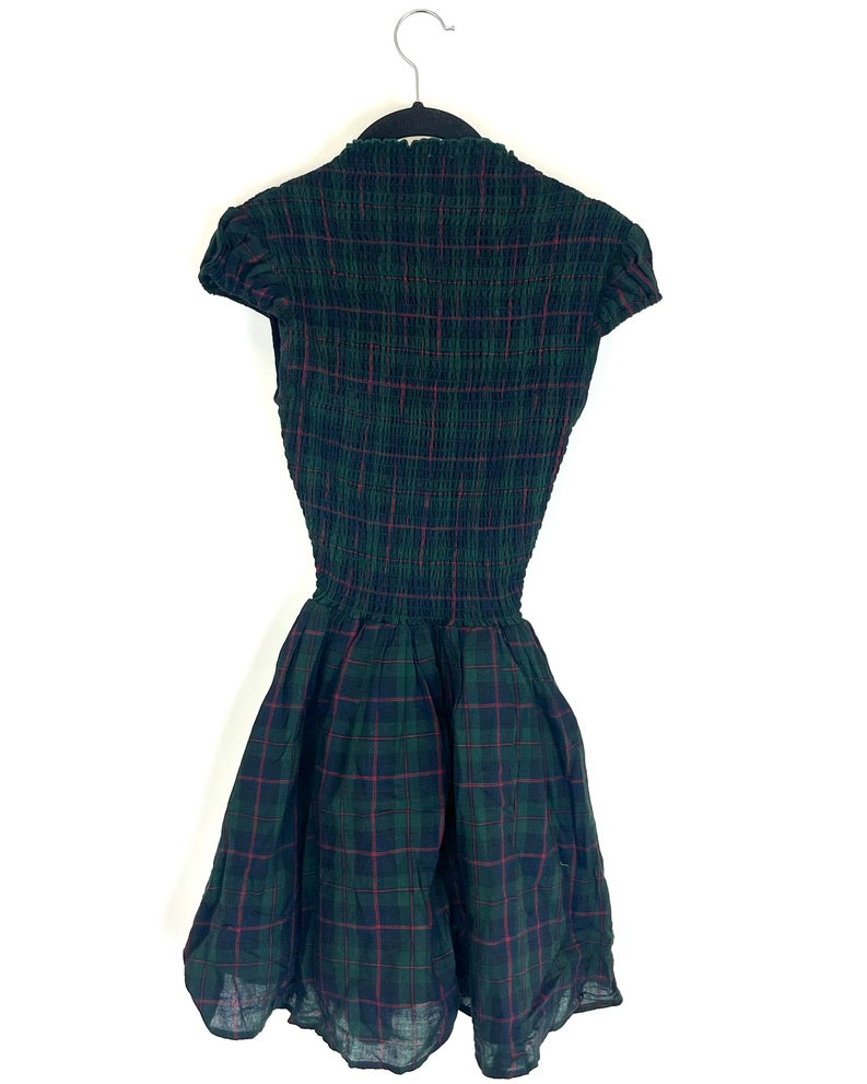 Green, Red, and Blue Plaid Dress- Size 00/0