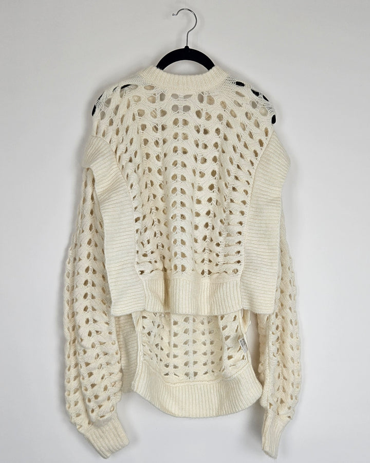 Cream Open Side Knit Sweater - Size 6/8