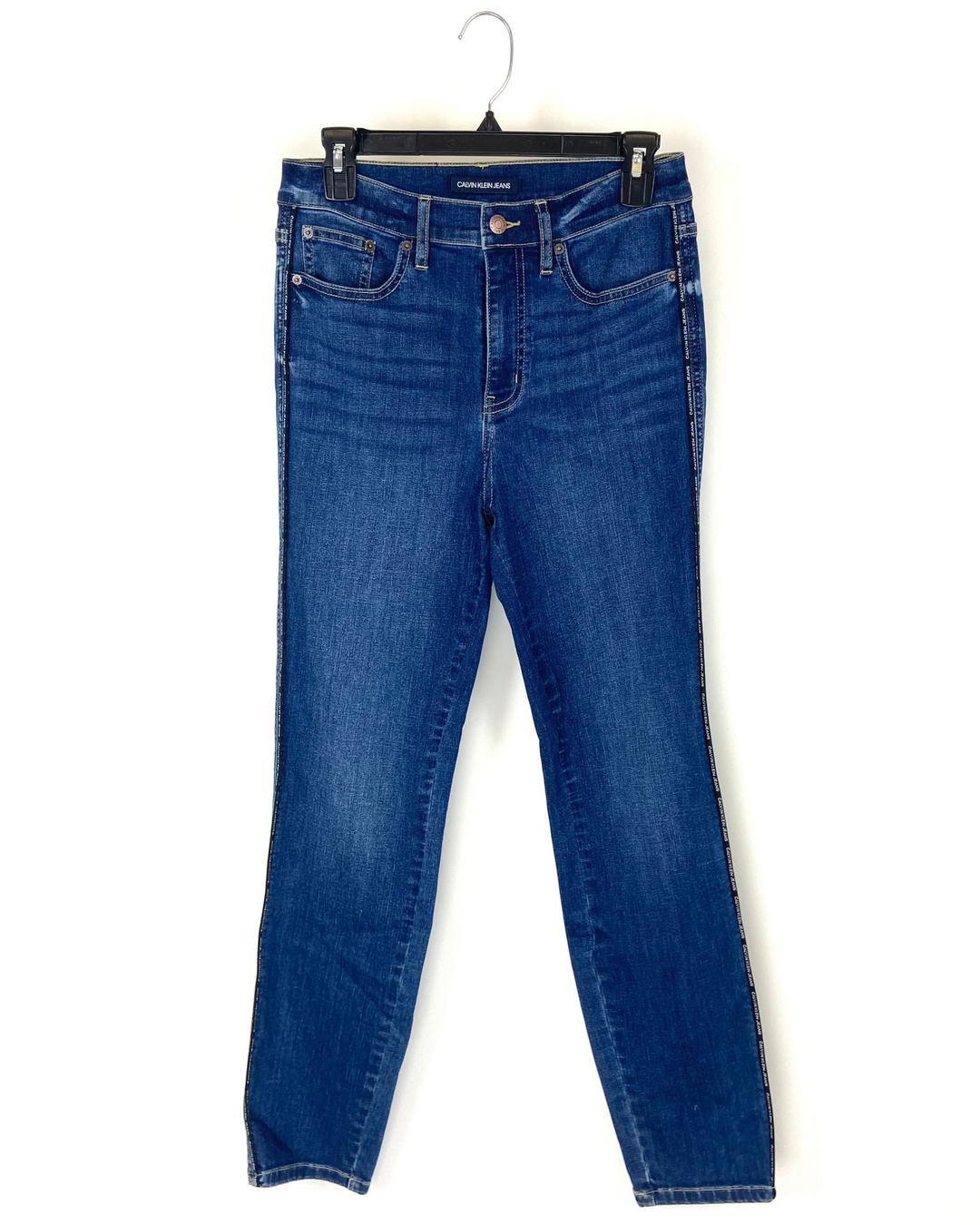 High Rise Slim Jeans With Logo Size 28