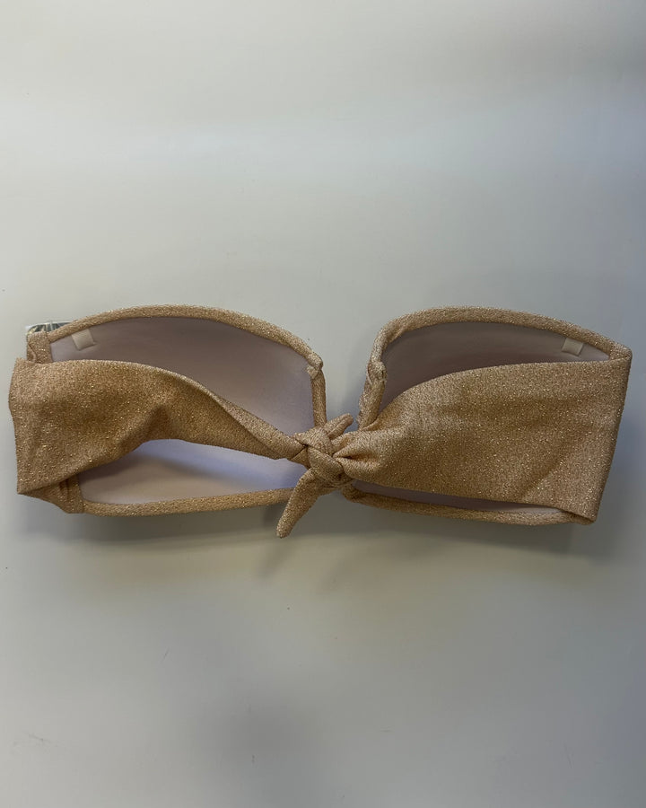 Metallic Gold Convertible V-Cut Bikini Top - XL