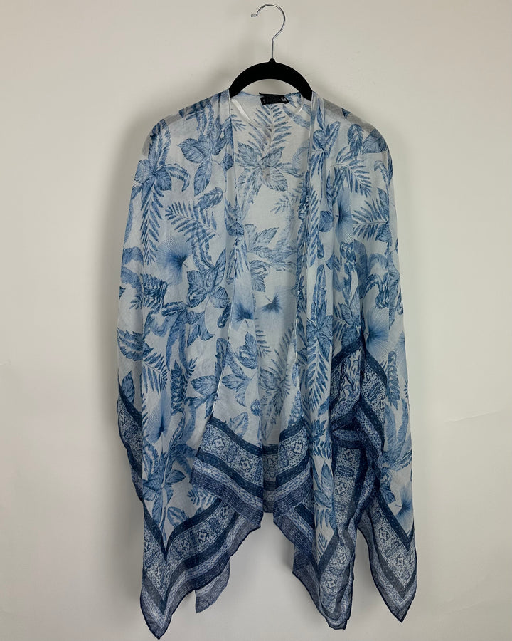 Blue Floral Kimono- Size 4/6