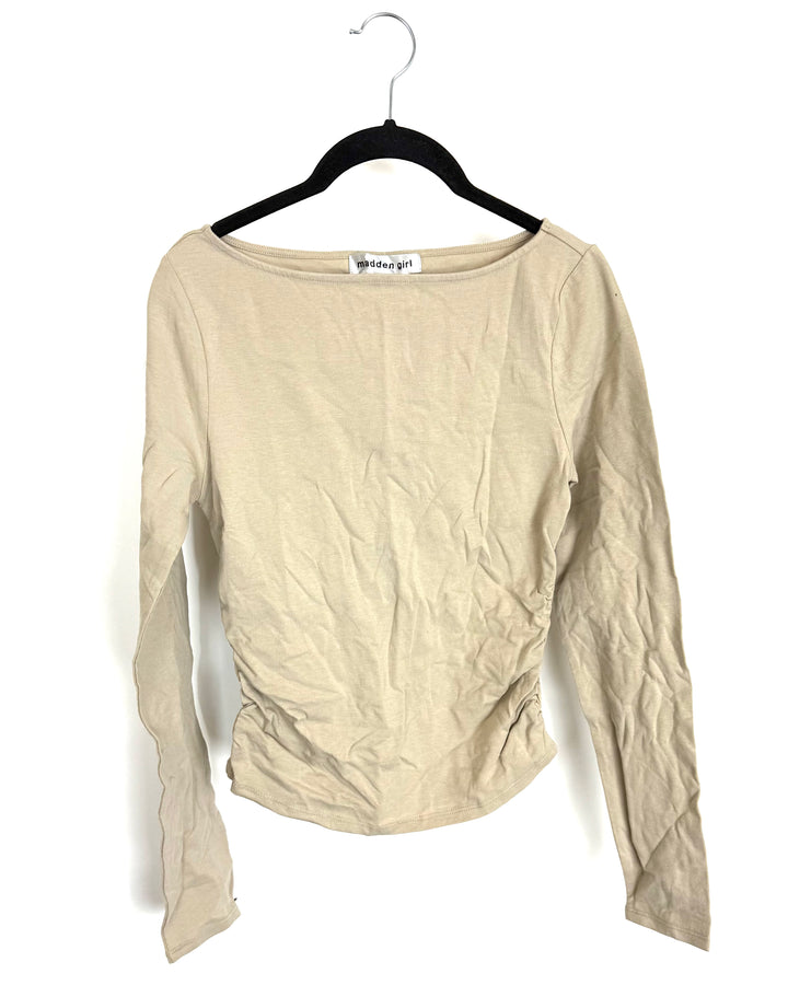 Light Tan Boat Neck Top - Size 2/4
