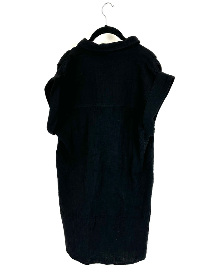 Black Gauze Button Down Dress - Size 4/6