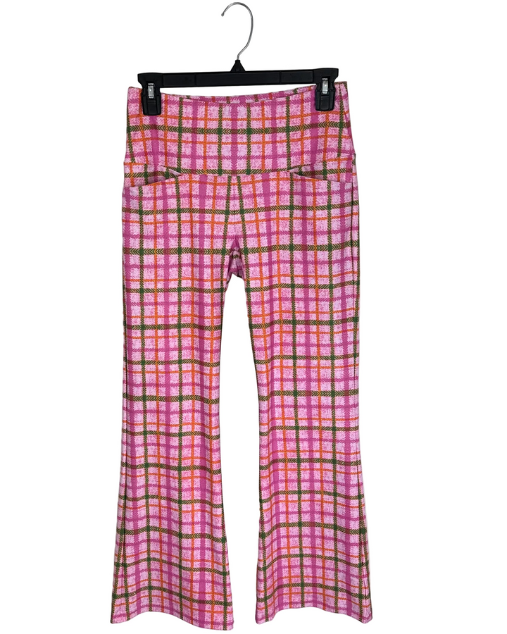 Pink Plaid Activewear Pants - Size 0/2