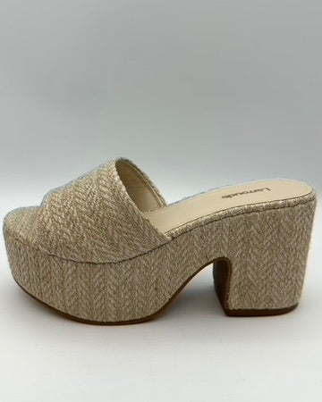Beige Raffia Platform Sandal - Size 6.5 and 8.5
