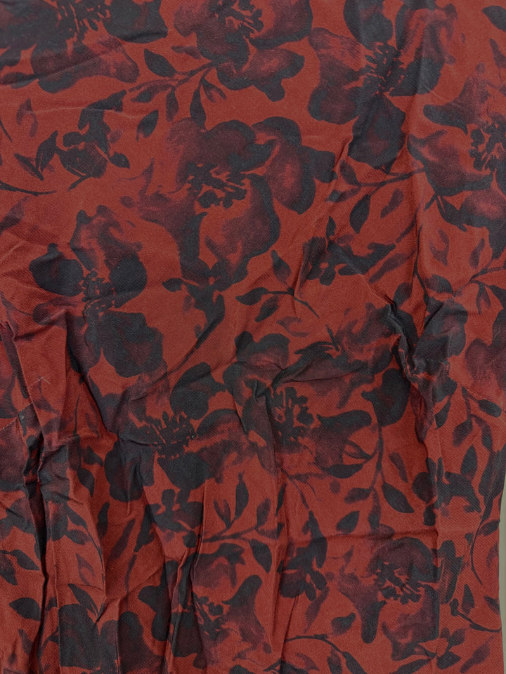 Dark Red & Navy Long Sleeve Dress - Size 00/0