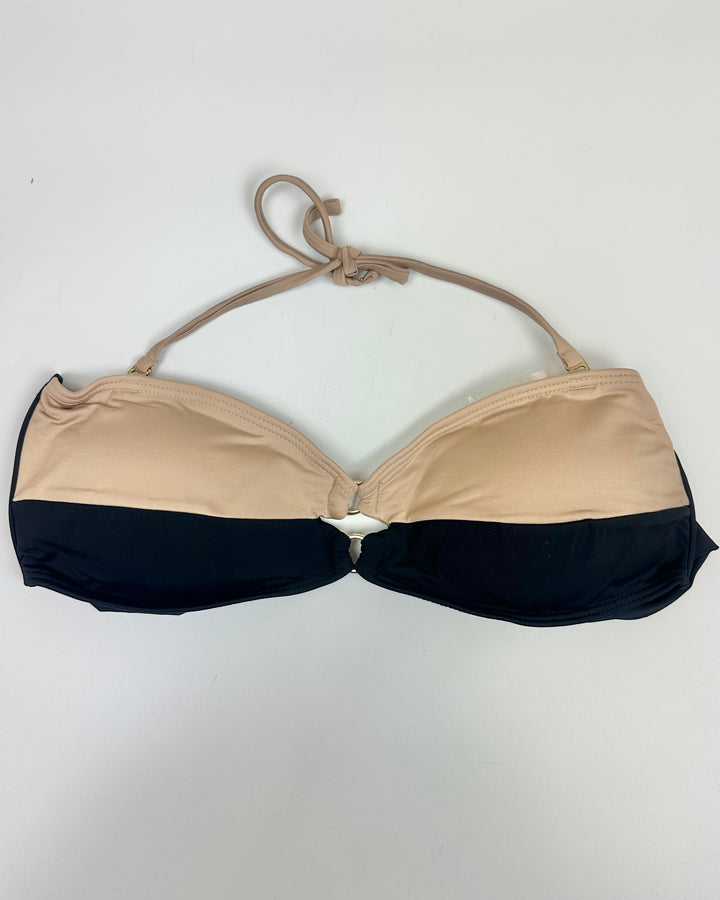 Beige and Black Convertible Bikini Top - M, L