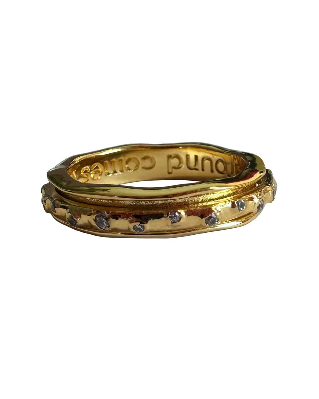 Rhinestone Gold Ring - Size 8