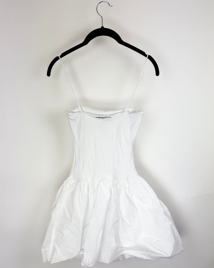 Zara White Bubble Skirt Dress - Small