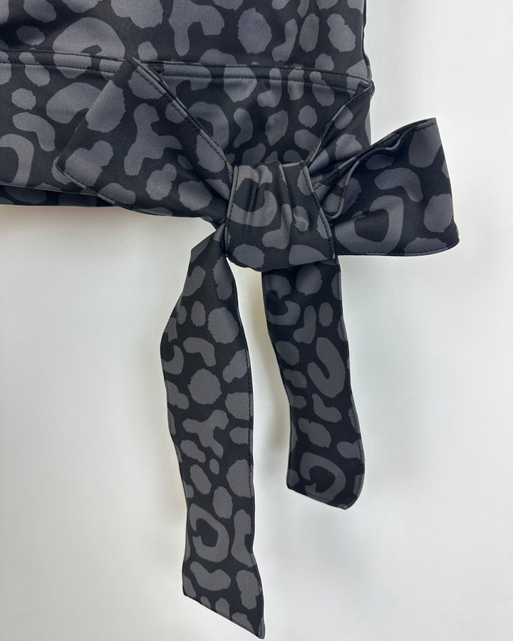Black Cheetah Bow Sports Bra Top - XS, M, L, XL