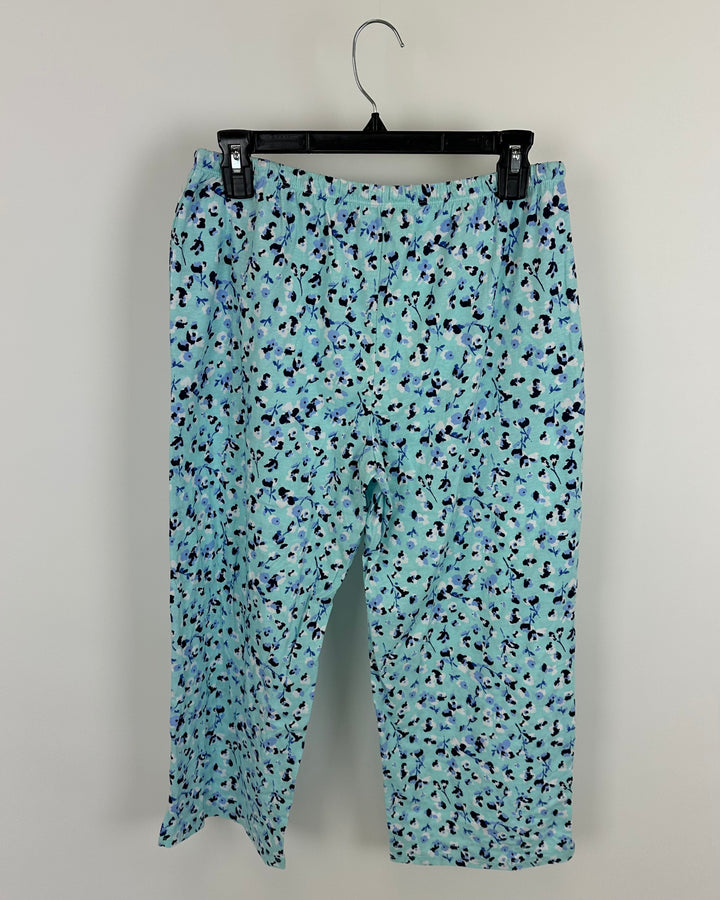 Blue Floral Pajama Pants - Small