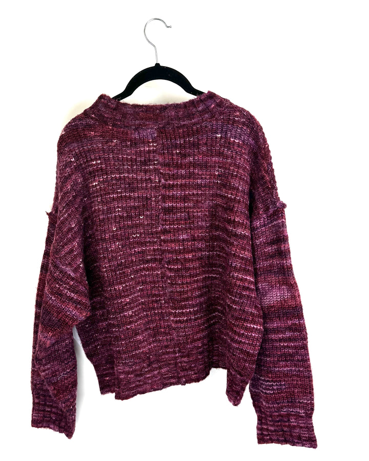 Purple Distressed Knit Sweater- Size 18/20
