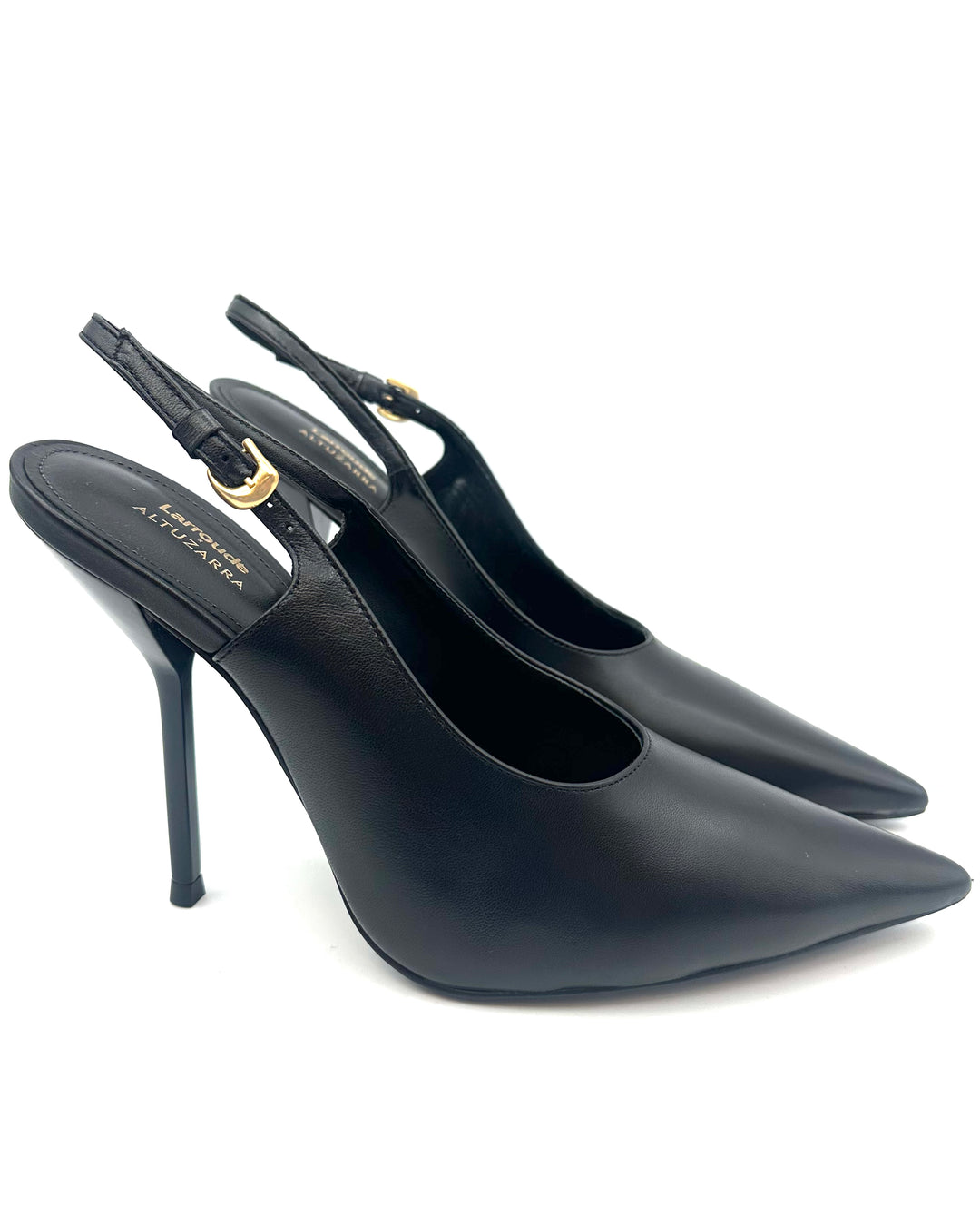 Black Leather Stiletto Heel - Size 6 and 8