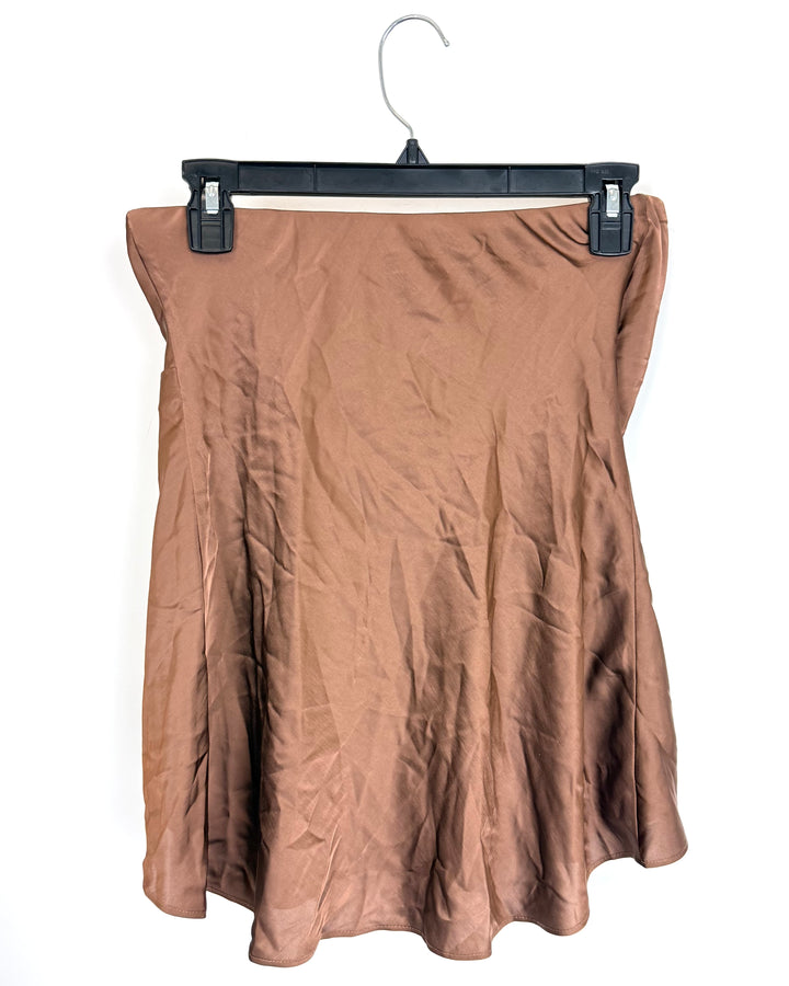 Brown Strapless Flowy Top - Size 4/6
