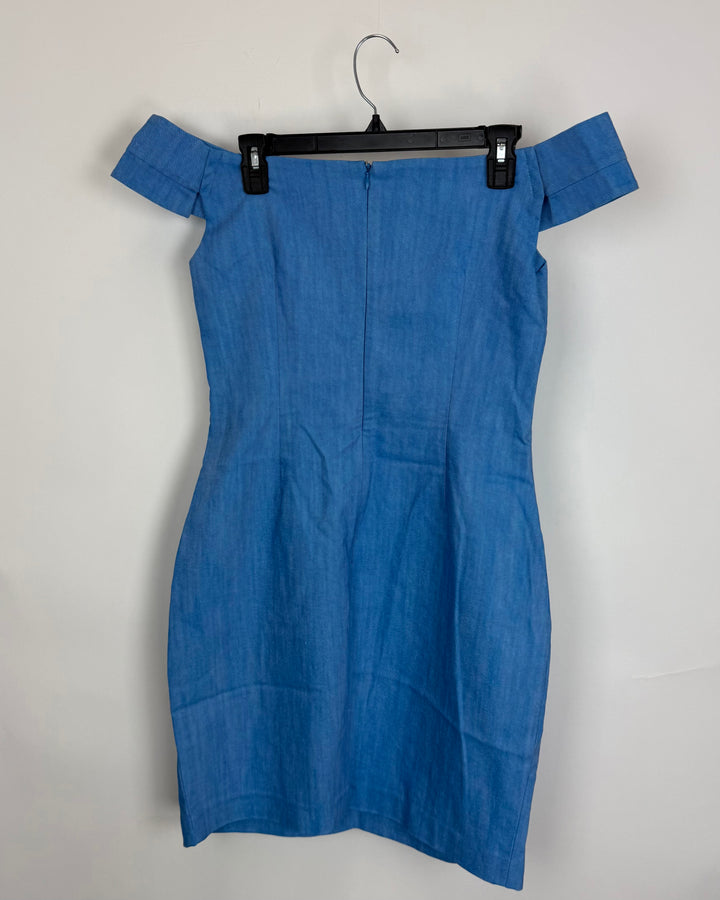 Bright Blue Off The Shoulder Dress - Size 6