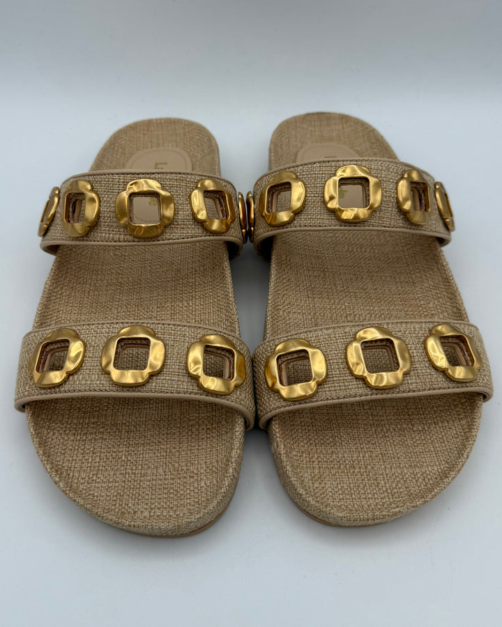 Raffia Slip On Sandals - Size 6.5