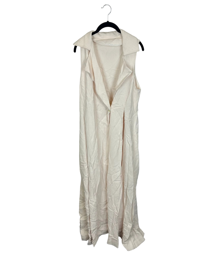 Sleeveless Collared Open Front Dress - Size 6/8