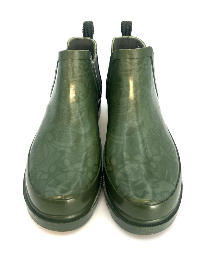 Muted Floral Green Rainboot - Size 7-10