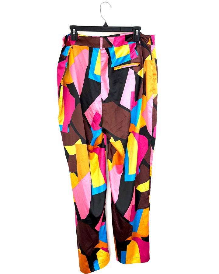 Multi-Colored Geometric Pants- 1x