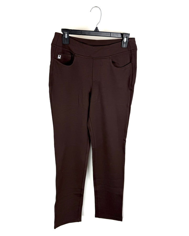 Chocolate Brown Stretchy Trouser Pants- Size 6