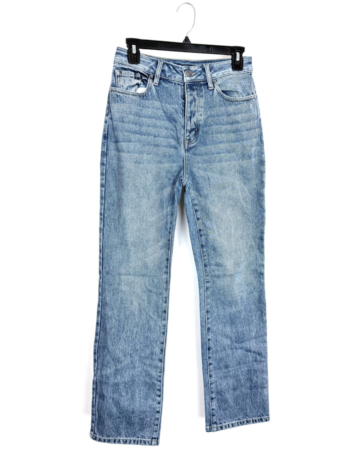 Medium-Wash Patchy Indigo Relaxed-Fit Jeans - Size 4
