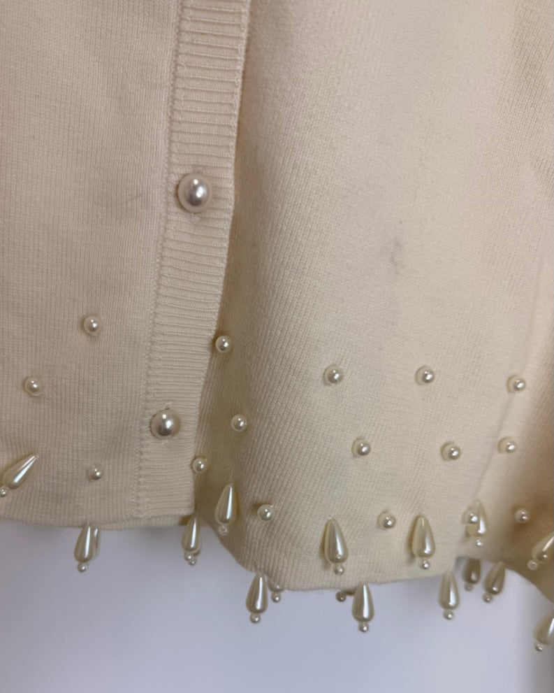 Macadamia Nut Pearl Cardigan - Size Small/Medium