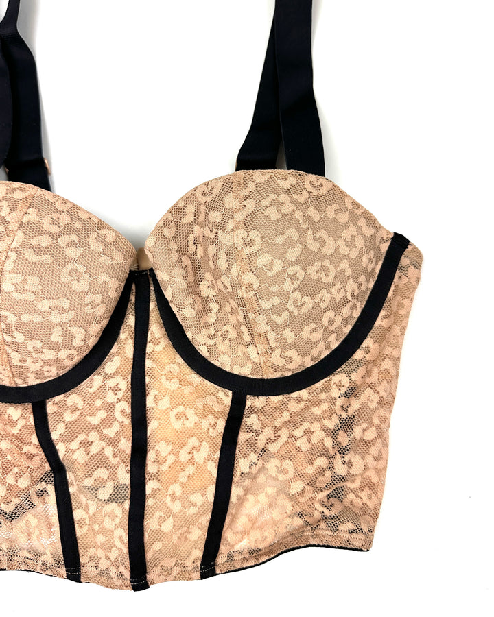 Leopard Print Corset Bra - 34C