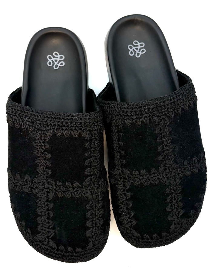 Black Embroidered Clog - Size 8, 9, and 10
