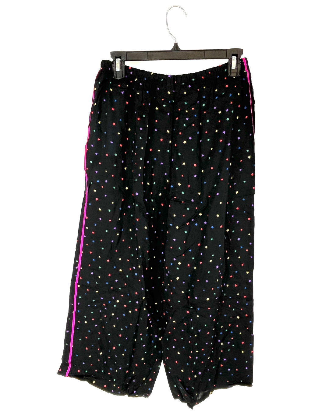 Black Star Cropped Pajama Pants - Small