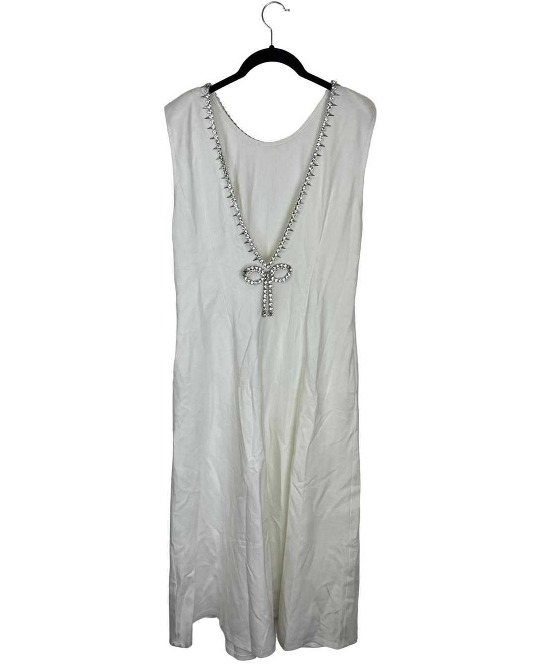 White Rhinestone Bow Dress - Size 4/6