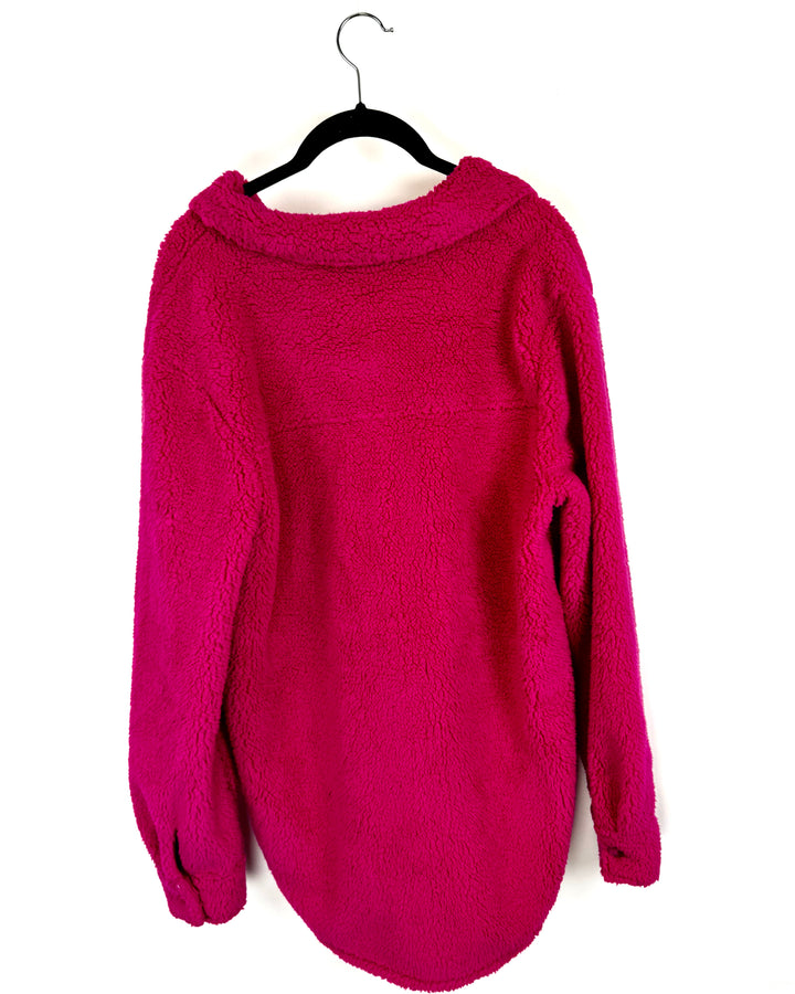 Magenta Sherpa Jacket- Size 6
