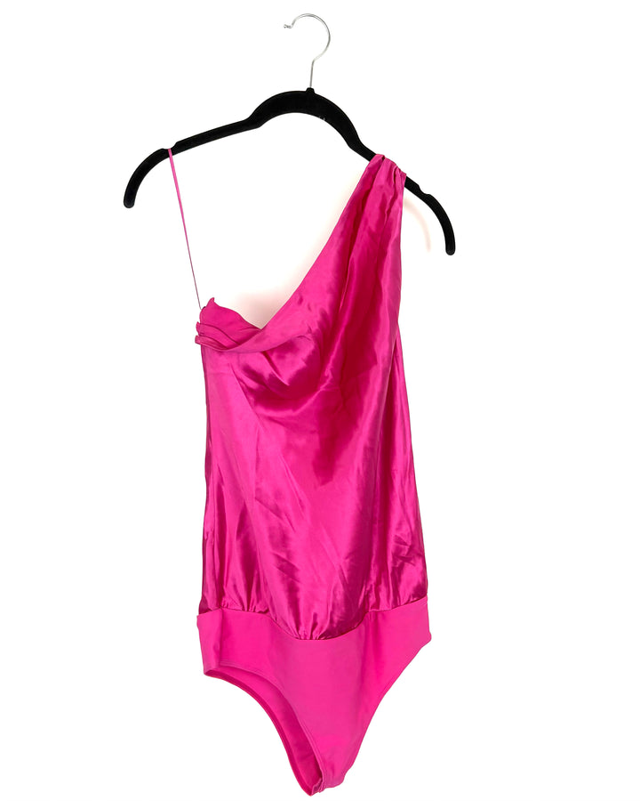 Pink One Shoulder Bodysuit - Small
