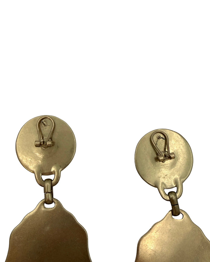 Oversized Gold and Silver Drop Earrings