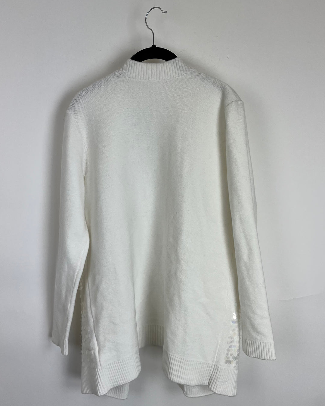 White Knit Sequin Cardigan - Size 6/8