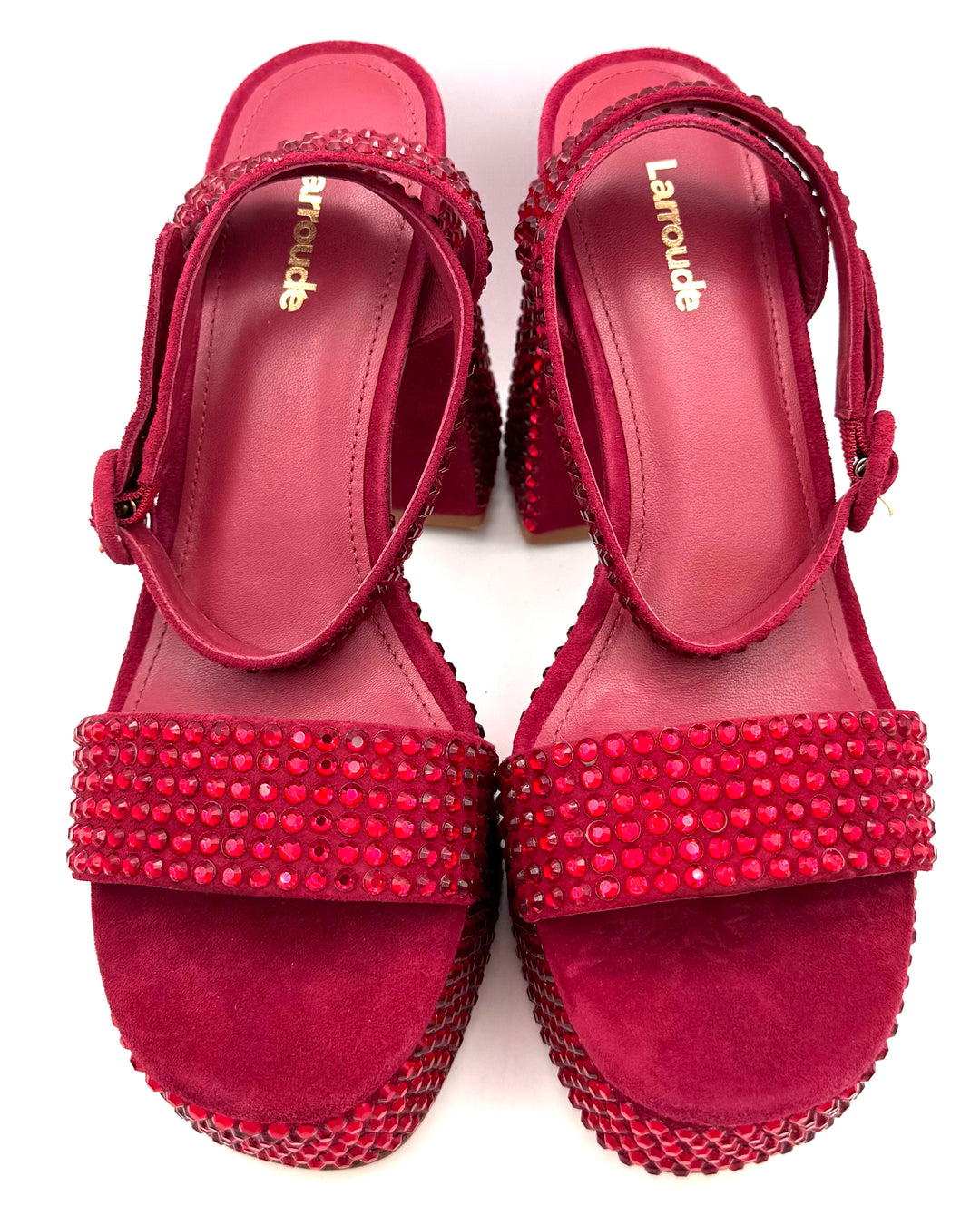 Red Rhinestone Platform Heels - Size 7.5