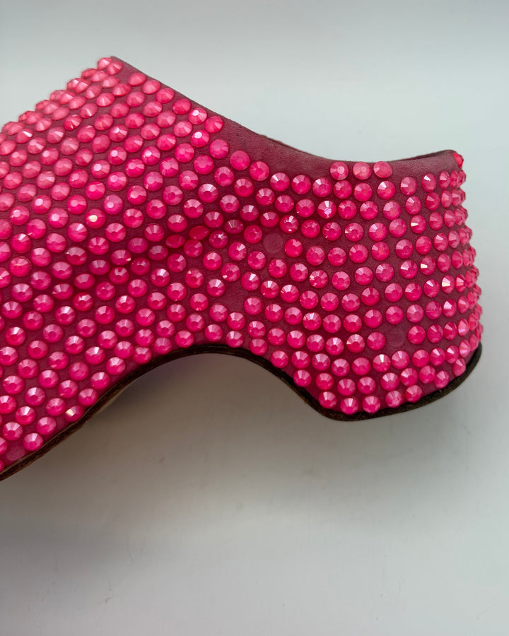 Pink Gem Embellished Platform Clogs - Size 38