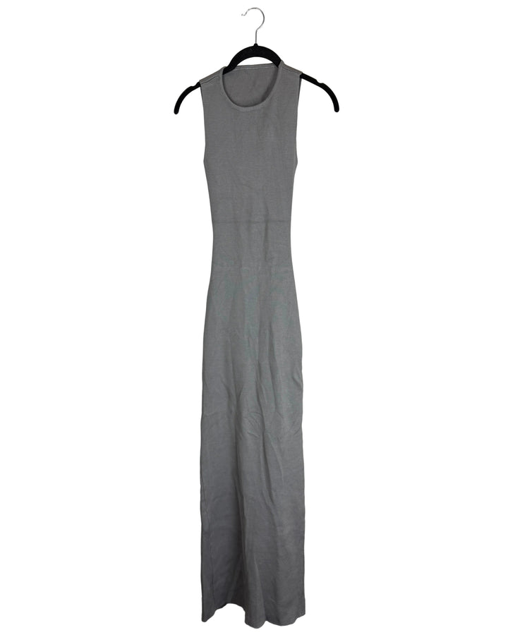 Gray Open Back Fitted Maxi Dress - Size 00/0