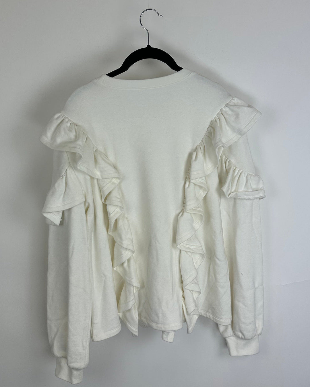 Cream Ruffled Sweatshirt - Size 4/6