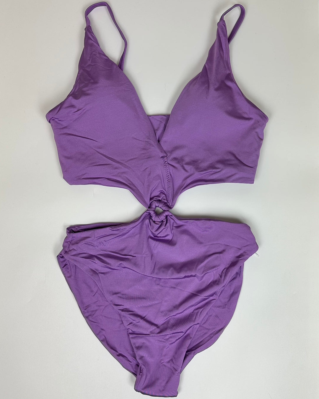 Amethyst Purple Plunge Keyhole One Piece - Size 2/4