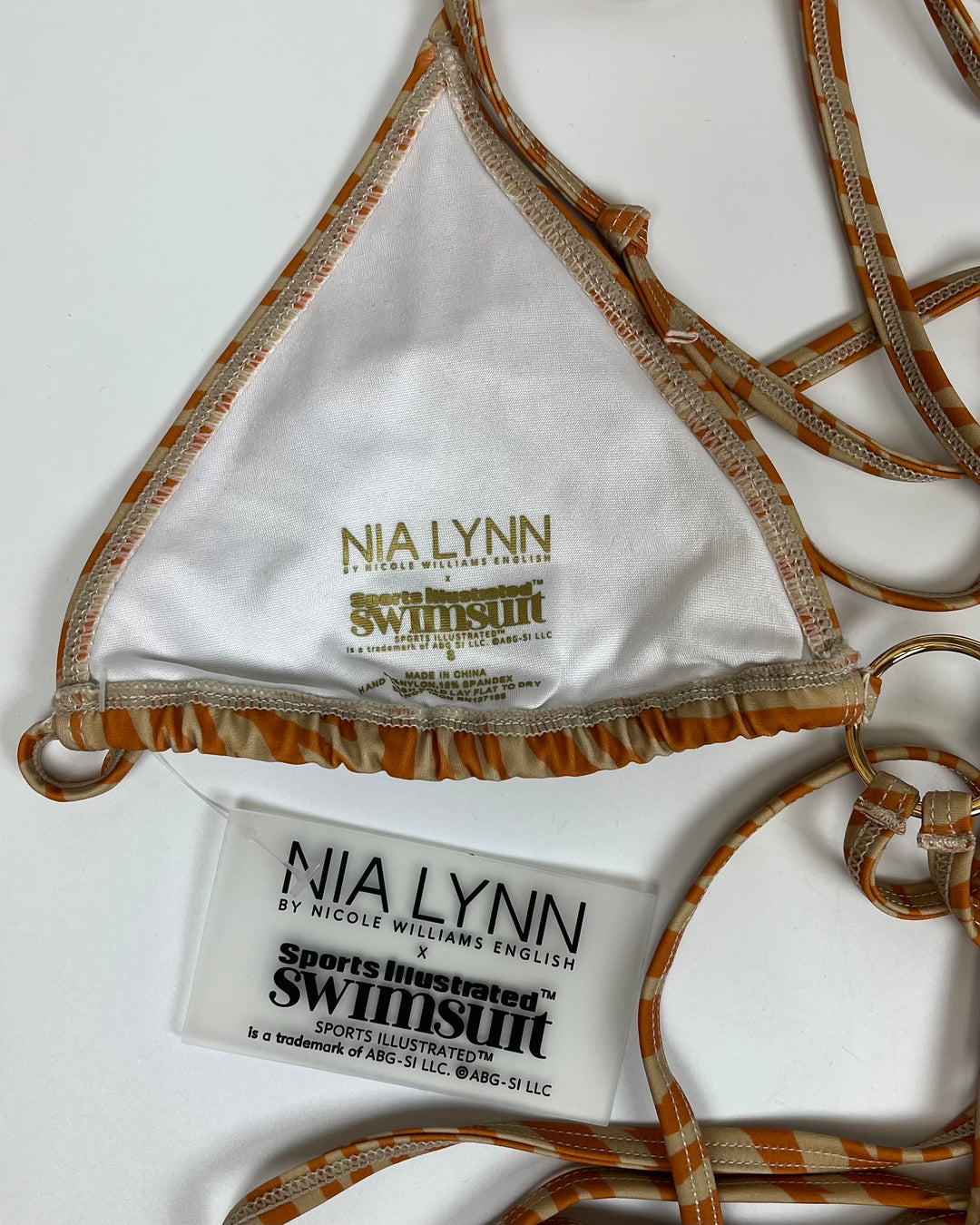 Orange Animal Print Strappy Bikini Top - XS, S, M, L, XL