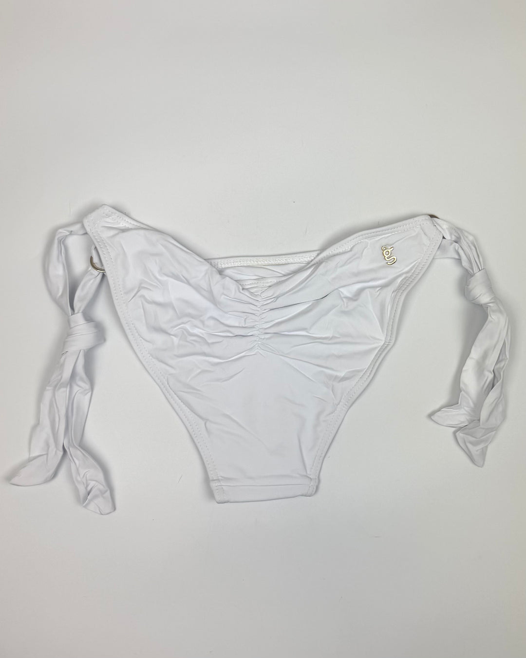 White & Gold Ring Bikini Bottom - Extra Small