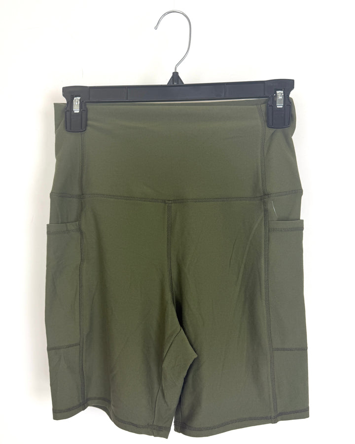 Olive Green Biker Shorts- Size 4/6