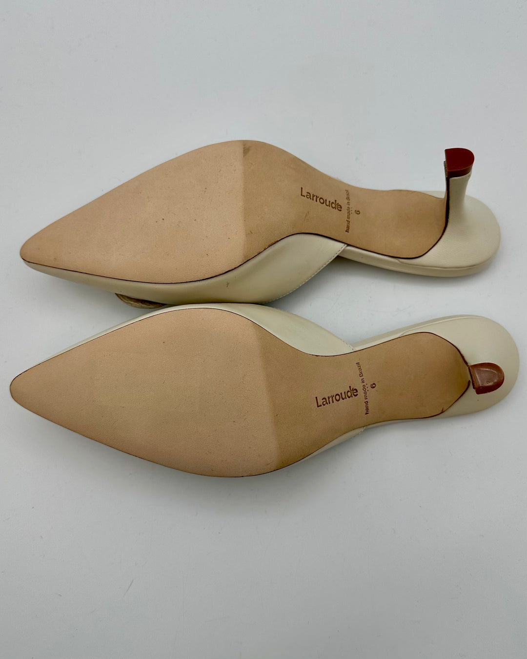 Ivory Embossed Flower Kitten Heel - Size 11